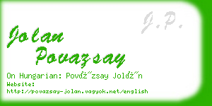 jolan povazsay business card